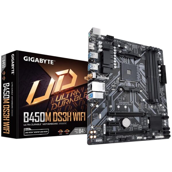 Gigabyte B450M DS3H WiFi AM4/ AMD B450/ SATA 6GB/s/USB 3.1/ HDMI/ WiFi & Bluetooth Motherboard