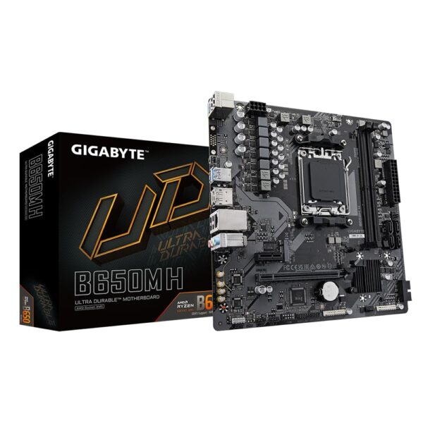GIGABYTE B650M H AMD AM5 Micro ATX Motherboard, PCIe 4.0, DDR5, USB 3.2 Gen2, 2.5 GbE LAN
