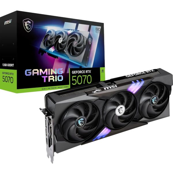 MSI GeForce RTX 5070 12G Gaming Trio OC Graphic Card, 12GB GDDR7 192-bit Memory, 28 Gbps, PCI Express Gen 5 Interface And Upto 2610 MHz