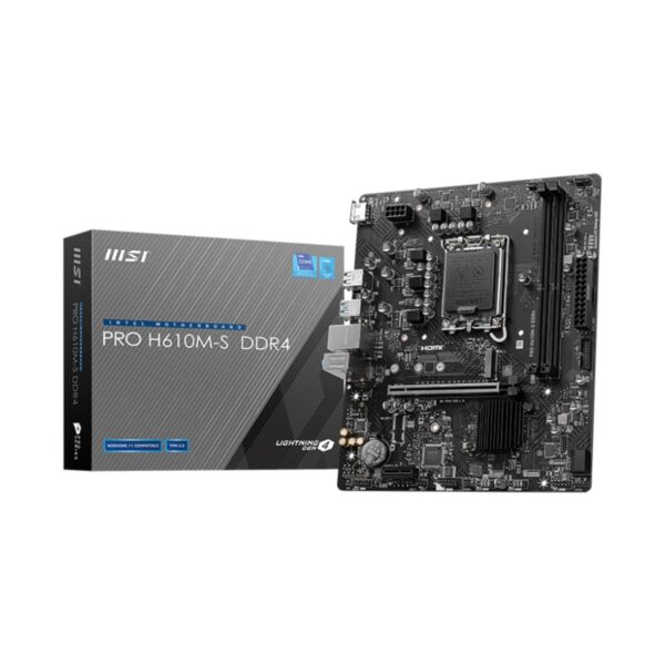MSI PRO H610M-S DDR4 Motherboard, mATX -- Support 14th/13th/12th Gen Intel Core Processors, Socket LGA 1700 -- DDR4