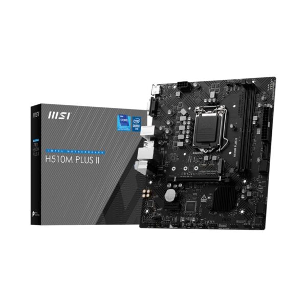 MSI PRO H510M Plus II Motherboard, mATX -- Supports Intel Core 10th/11th Gen, Pentium Gold Processors, Socket LGA 1200 -- DDR4