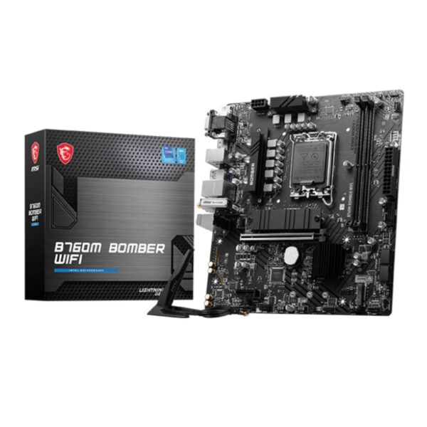 MSI B760M Bomber WiFi Motherboard, mATX -- Supports 14th/13th/12th Gen Intel Core Processors, Socket LGA 1700 -- DDR5
