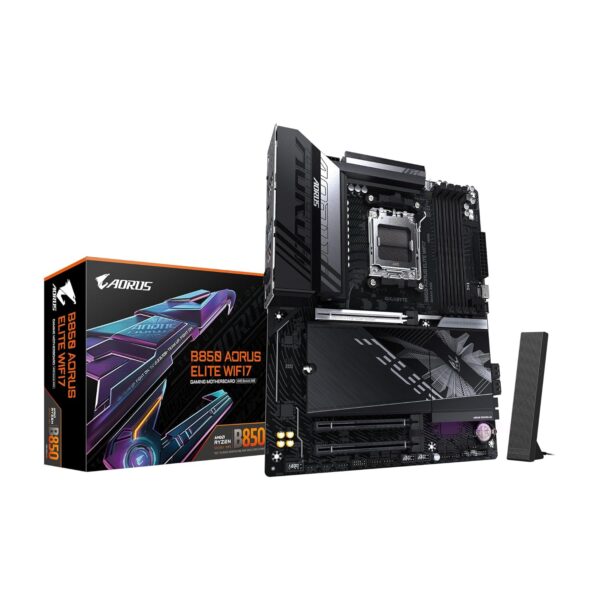 GIGABYTE B850 AORUS Elite WIFI7 AMD AM5 Motherboard, ATX, DDR5, 3X M.2, PCIe 5.0, USB-C, WIFI7, 2.5GbE LAN