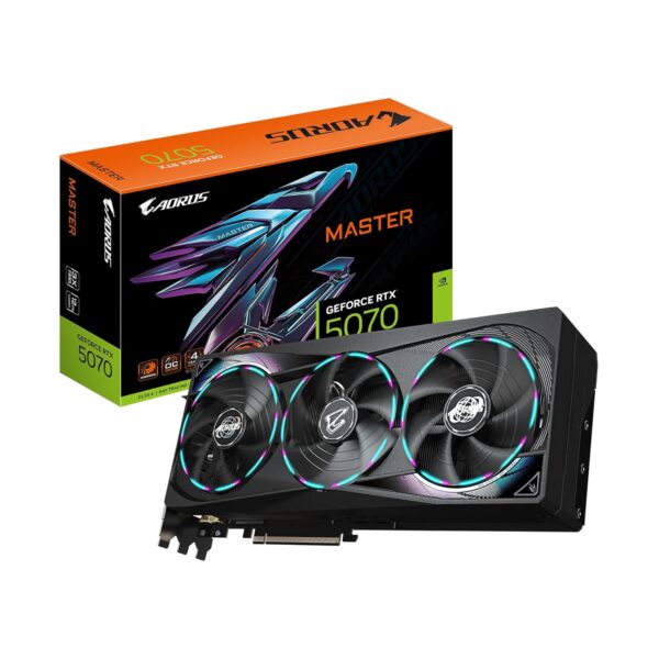 GIGABYTE AORUS GeForce RTX 5070 Master 12G Graphics Card, 12GB 256-bit GDDR7, PCIe 5.0, WINDFORCE Cooling System