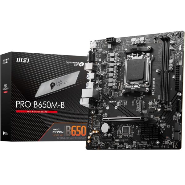 MSI PRO B650M-B Motherboard, mATX -- Supports AMD Ryzen™ 9000 / 8000 / 7000 Series Desktop Processors, Socket AM5 -- DDR5