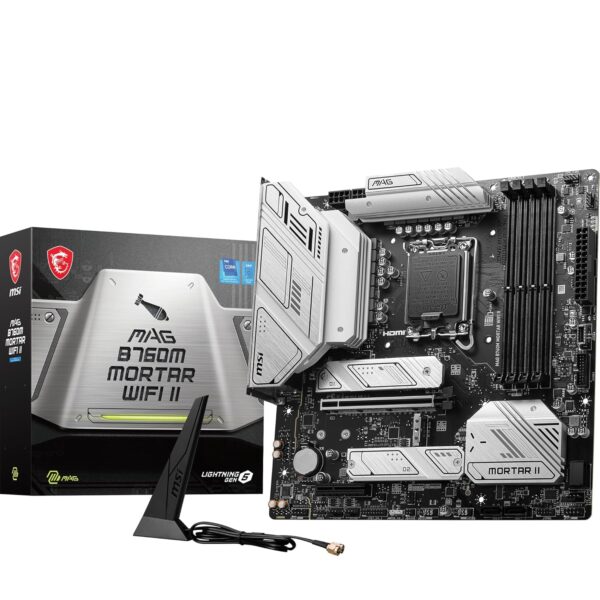 MSI MAG B760M Mortar WiFi II Motherboard, mATX -- Supports Intel 14th/13th/12th Gen Core Processors, Socket LGA 1700 -- DDR5