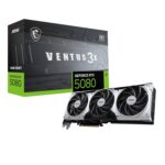 MSI GeForce RTX 5080 16G Ventus 3X OC Plus Graphic Card 16GB GDDR7 256-bit Memory, 30 Gbps, PCI Express Gen 5 Interface, Upto 2640 MHz