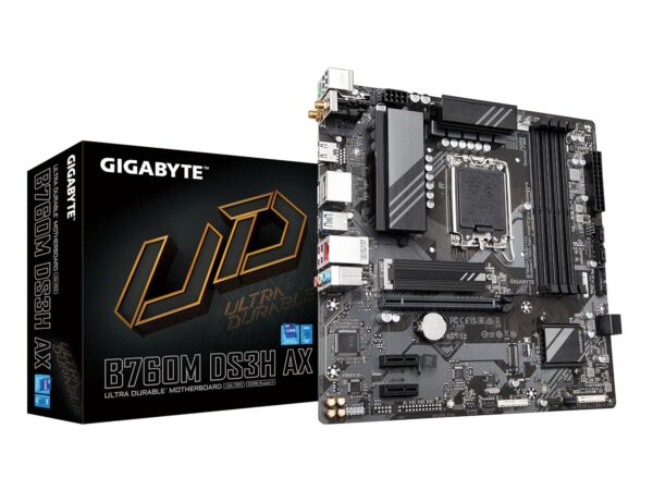 GIGABYTE B760M DS3H AX, mATX -- Supports 13th and 12th Generation Intel® Core™, Pentium® Gold, Celeron® Processors, Socket LGA 1700 -- DDR5