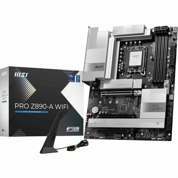MSI PRO Z890-A WiFi Gaming Motherboard, ATX -- Supports Intel Ultra Core Processors (Series 2), Socket LGA 1851 -- DDR5