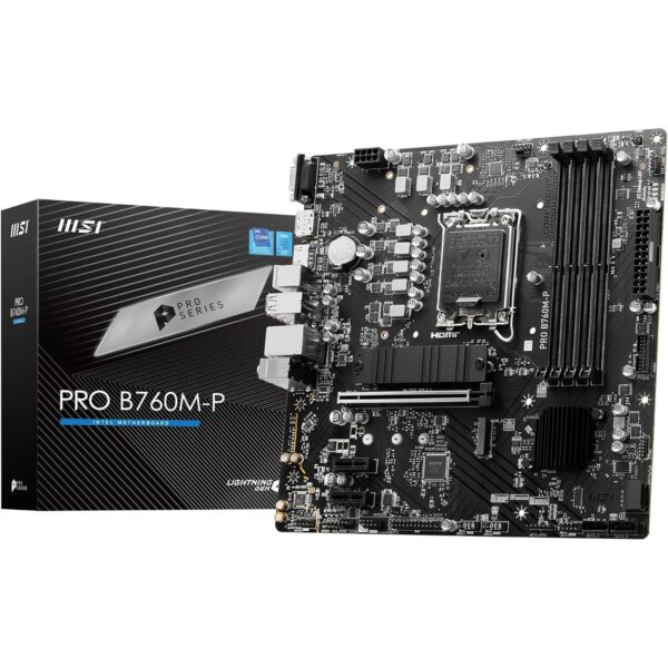 MSI PRO B760M-P Motherboard, mATX -- Supports 14th/13th/12th Gen Intel Core Processors, Socket LGA 1700 -- DDR5