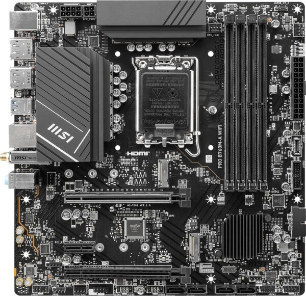 MSI PRO B760M-A WiFi ProSeries Motherboard, mATX -- Supports 14th/13th/12th Gen Intel Processors, Socket LGA 1700 -- DDR5