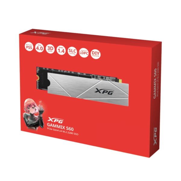 ADATA XPG GAMMIX S60 M.2 2280 Internal SSD with NVMe PCIe Gen4 x4, Read/Write Speeds Upto 5000/4200 MB/s