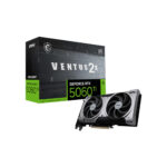 MSI GeForce RTX 5060 Ti 16G Ventus 2X OC Plus Graphic Card - NVIDIA GeForce RTX 5060 Ti GPU, 16GB GDDR7 128-bit Memory, 28 Gbps, PCI Express Gen 5 x16 Interface, Upto 2602 MHz, STORMFORCE Fan