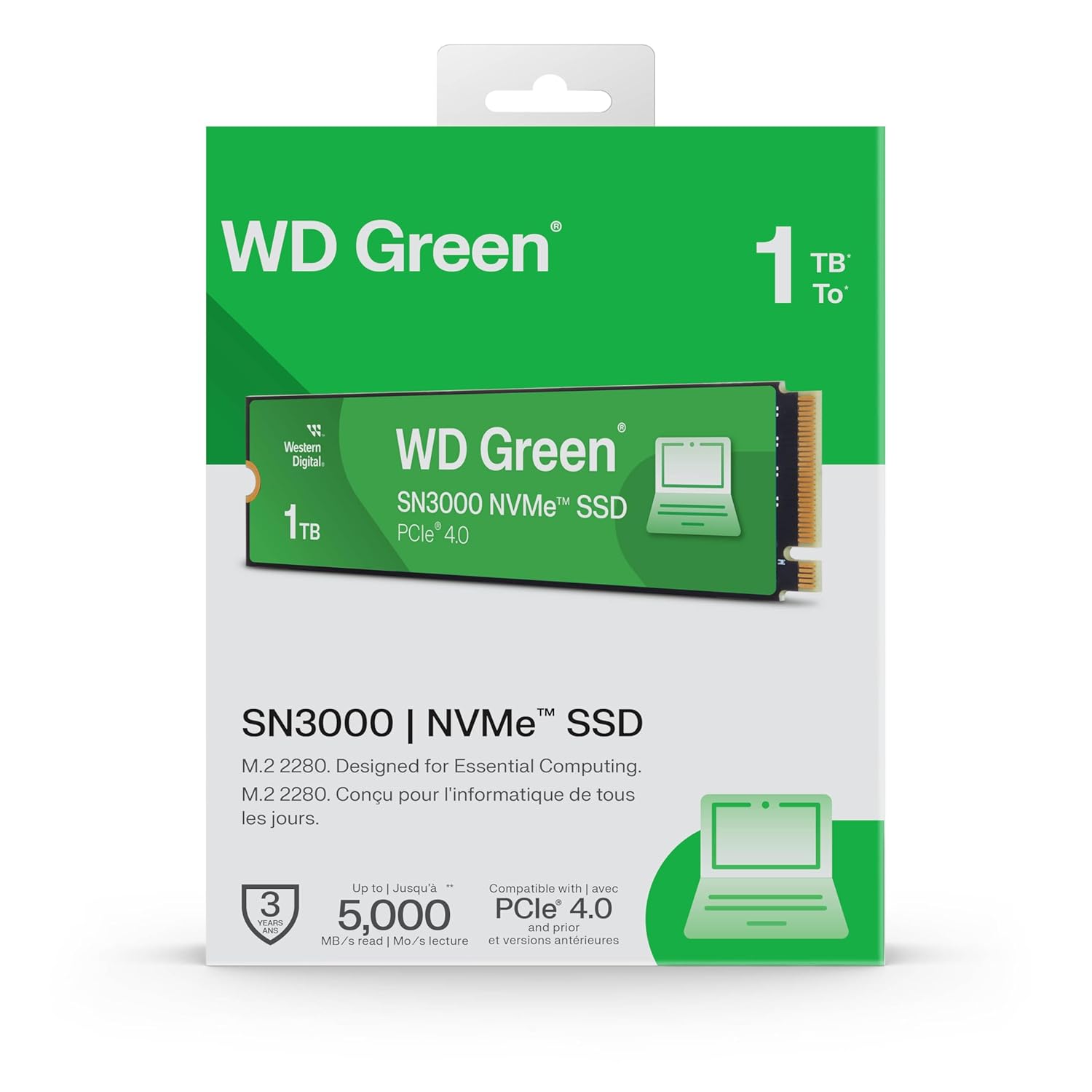 WD Green SN3000 1TB PCIe Gen4 NVMe M.2 SSD