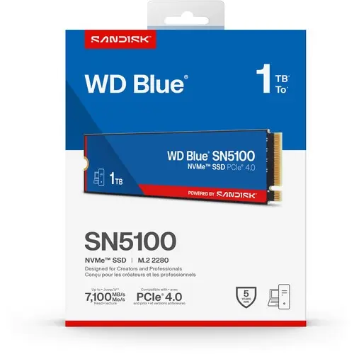 WD Blue SN5100 1TB PCIe Gen4 NVMe M.2 SSD