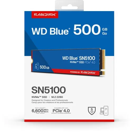 WD Blue SN5100 500GB PCIe Gen4 NVMe M.2 SSD