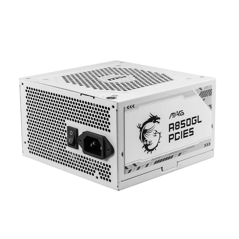 MSI MAG A850GL PCIe 5 White 850W 80 Plus Gold Fully Modular ATX 3.1 Power Supply