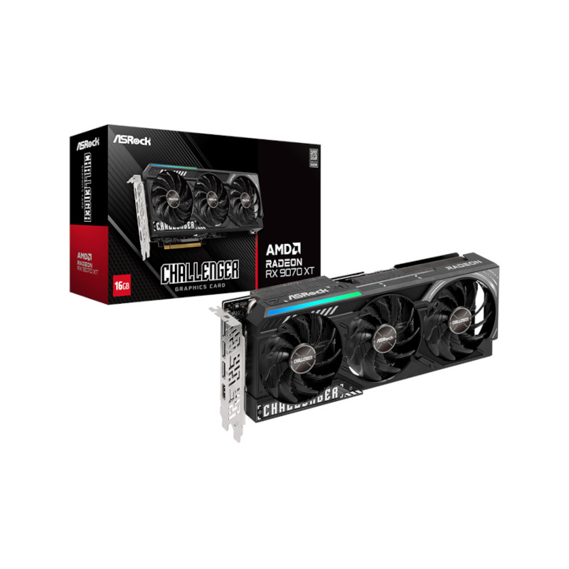 ASRock AMD Radeon RX 9070 XT Challenger 16GB GDDR6 Graphics Card